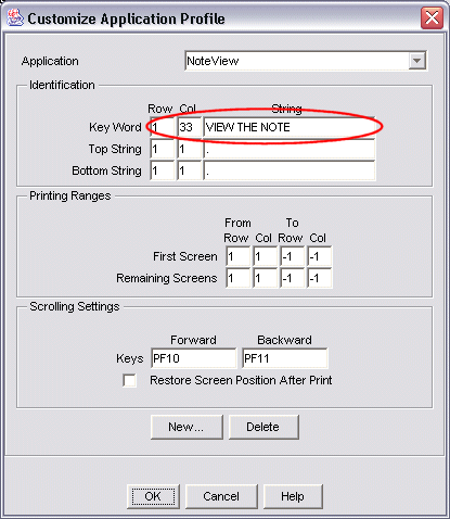 Application profile with Key Word